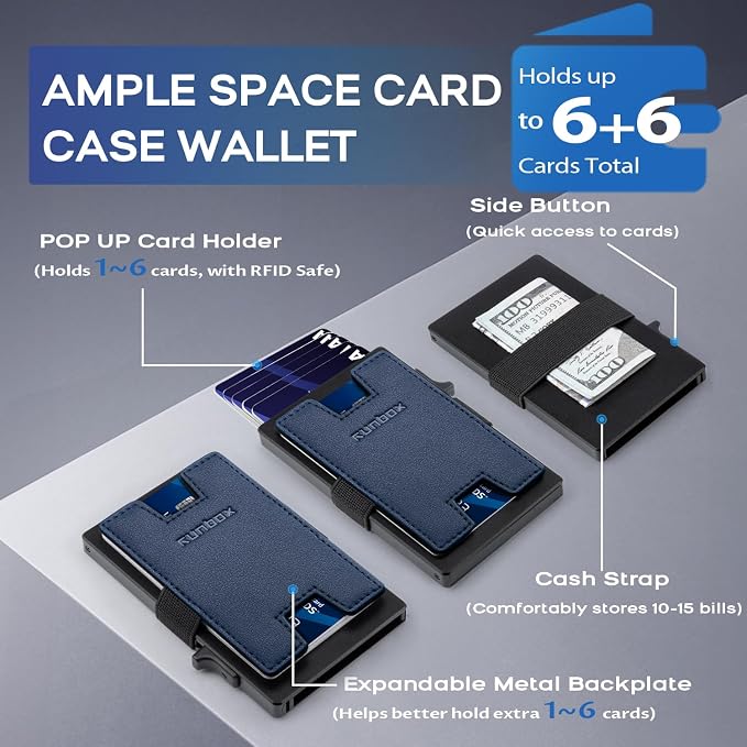 Mens Business Card Holder, Slim Card Wallet - Image 2
