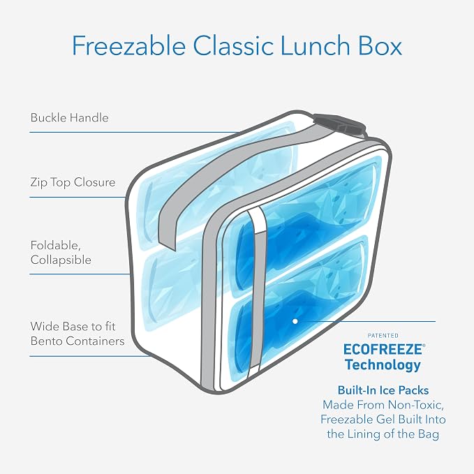 PackIt Freezable Classic Lunch Box, Happy Clouds, Built - Image 5
