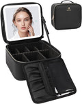 Relavel Makeup Bag with Light Up Mirror, Makeup Case Travel Cosmetic Bags Brush by Relavel
