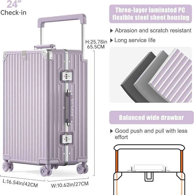 Aluminium Frame Checked-Luggage - Image 6