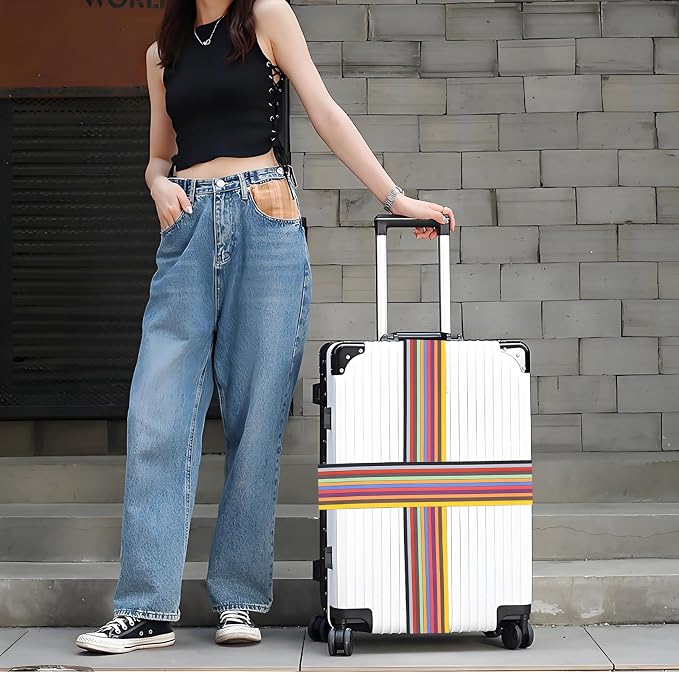 Stripes Luggage Straps for Suitcases, Adjustable Luggage Travel Belt to Keep - Image 5