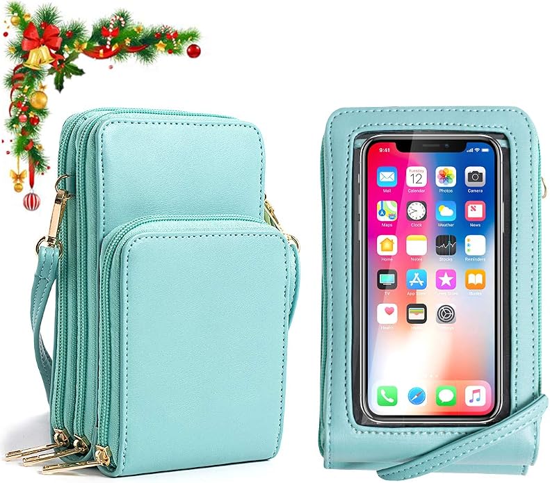 Crossbody Cellphone Purse Women Touch Screen Bag RFID Blocking Wallet Handbag by Borivilla