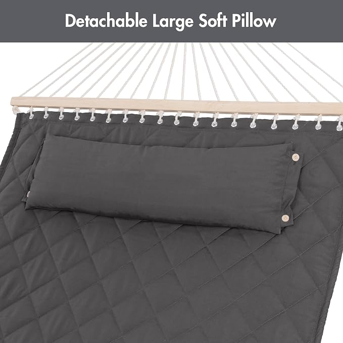 ANOW Double Hammock with 12FT Heavy Duty Steel Stand Included, 2 Person Hammock - Image 7