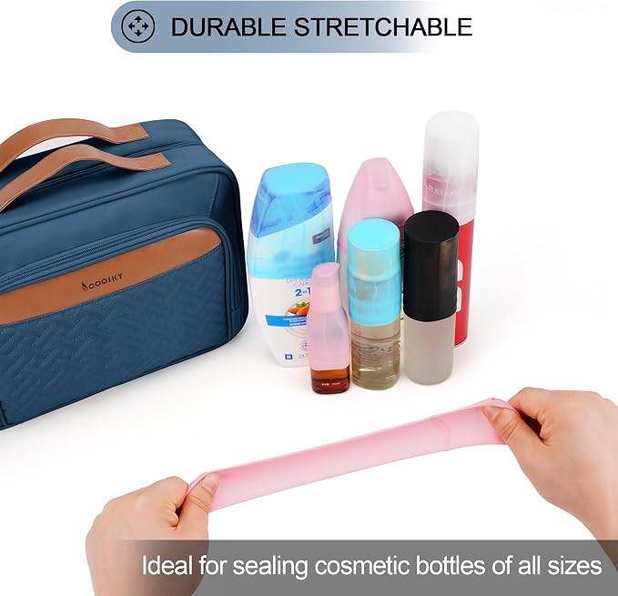 Travel Hanging Toiletry Bag for Women, Large Makeup Bag 8 Leak Proofing - Image 2