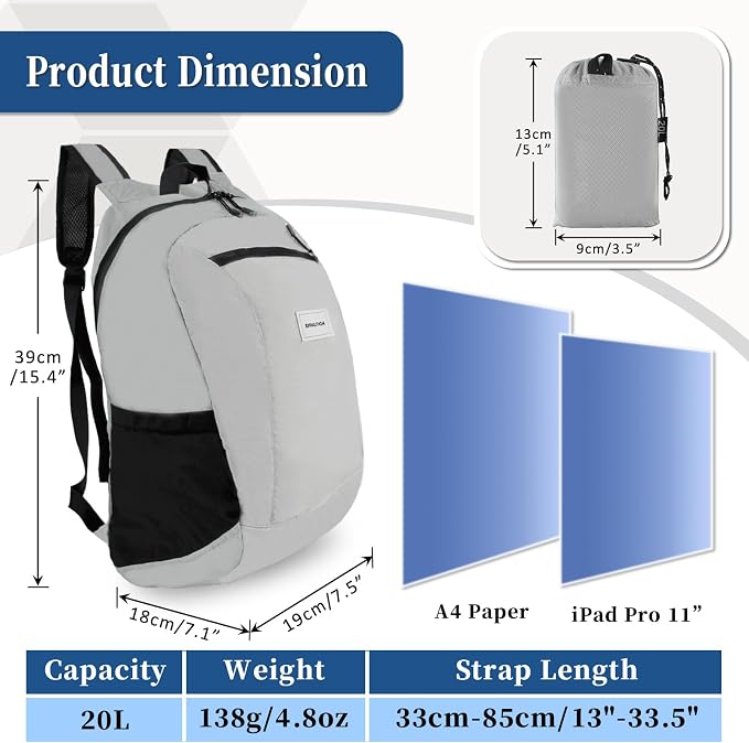 Hiking Daypack - Lightweight & Water-Resistant Portable Backpack - Image 7