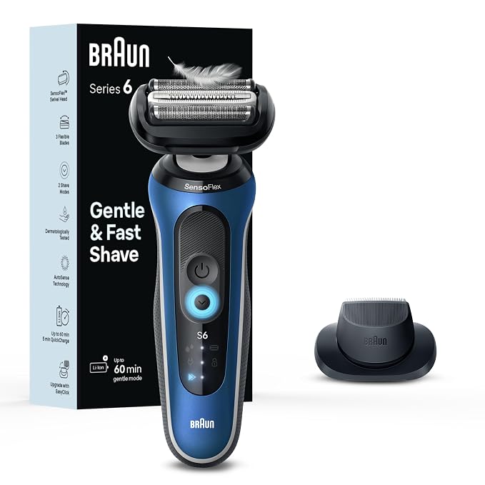 Braun Electric Shaver for Men, Series 6 6120s, Wet & Dry Shave, Turbo & Gentle by Braun