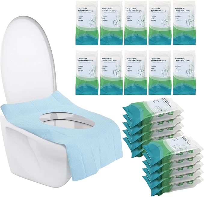 Tebery 100 Pack Toilet Seat Covers Disposable, Individually Wrapped Travel by Tebery