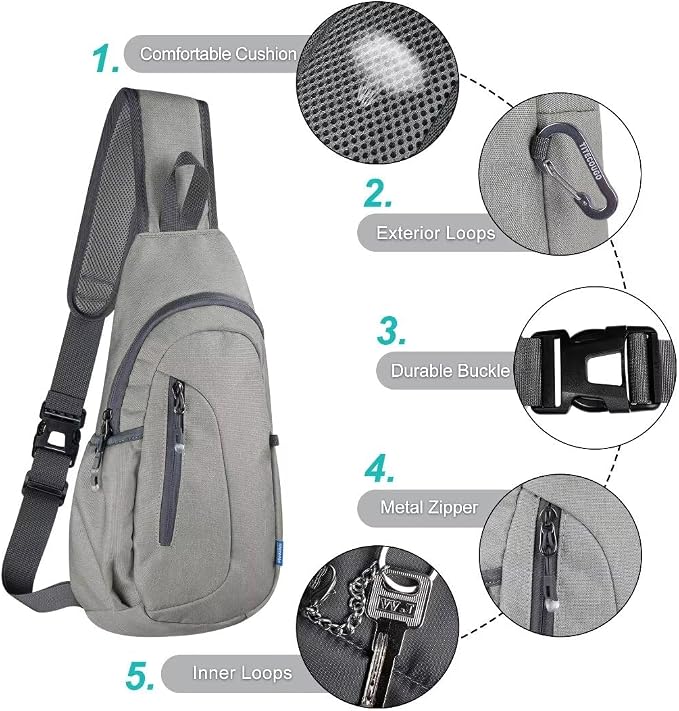 TITECOUGO Small Sling Bag, Lightweight Crossbody Backpack - Image 5