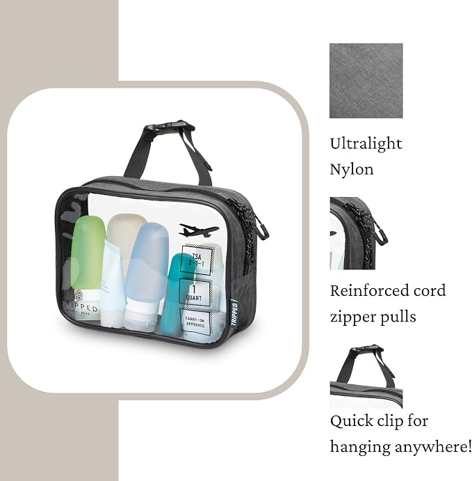 Toiletry Bag Kit Set: Hanging Travel Toiletry Bag + 311 TSA Cosmetic Liquid Bag - Image 7