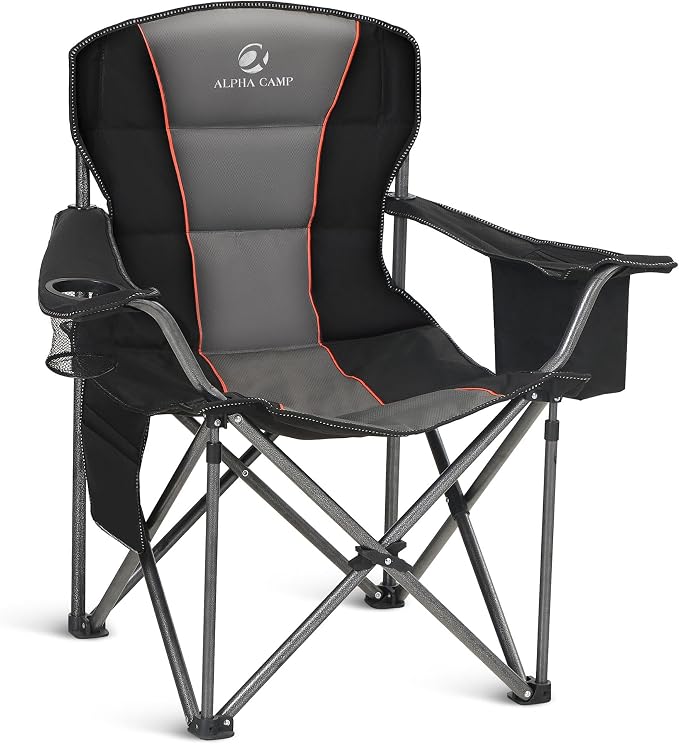 ALPHA CAMP Oversized Camping Chair Heavy Duty Lawn Chair by ALPHACAMP