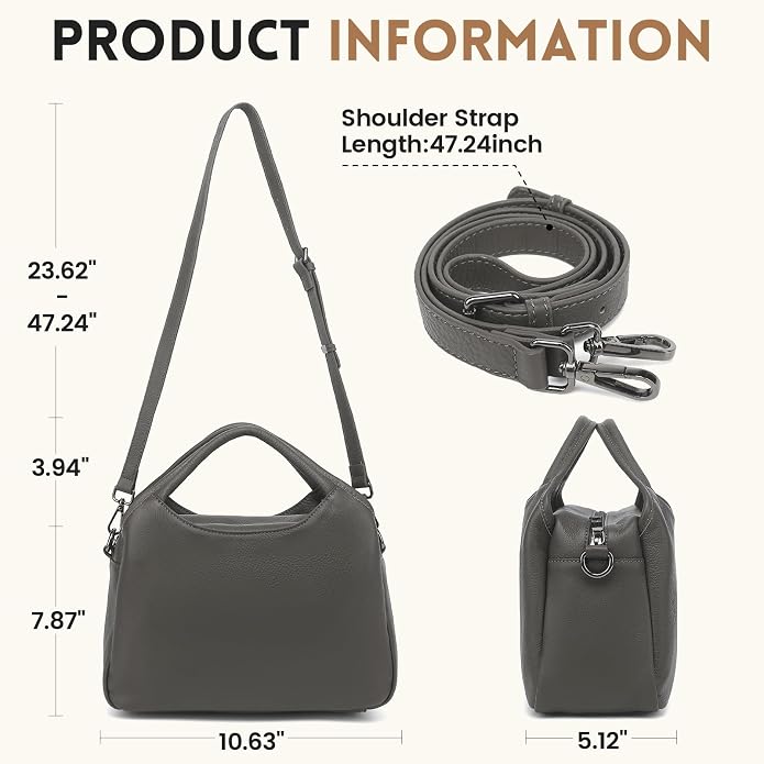 KOGTLA Genuine Leather Purses for Women, Crossbody Shoulder Bags - Image 5