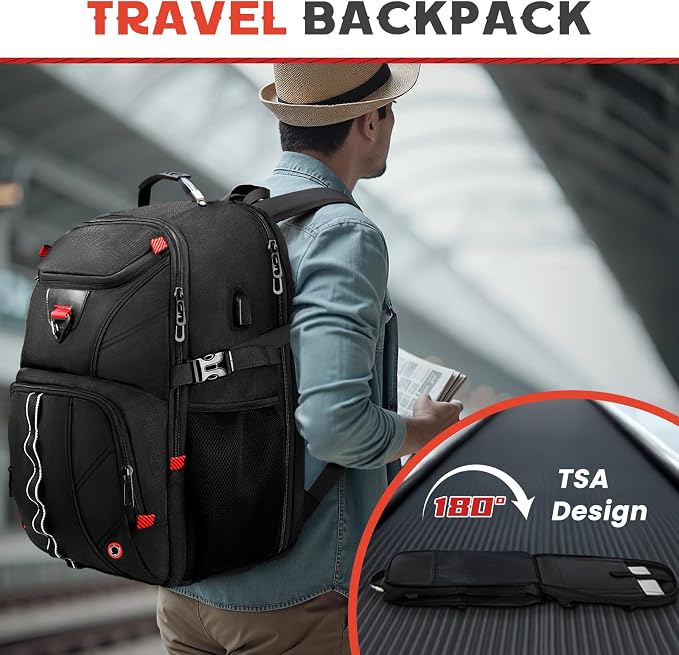Extra Large Travel Laptop Backpack, 18.4 inch XXXL Gaming Backpack, TSA - Image 5