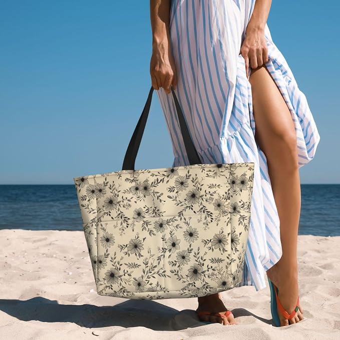 Beach Bag for Women Beach Tote Bag Waterproof Sandproof Large Bags - Image 6