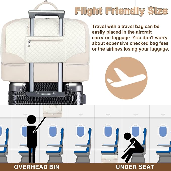 Weekender Bag for Women, Travel Duffel Bag Carry On Overnight Bag - Image 5