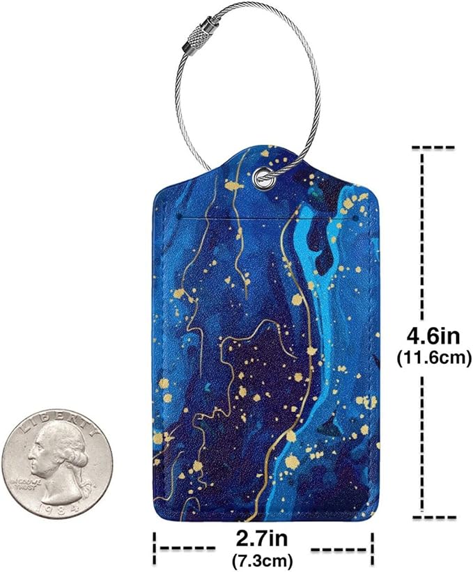 Blue and Gold Marble Luggage Tags - Image 4