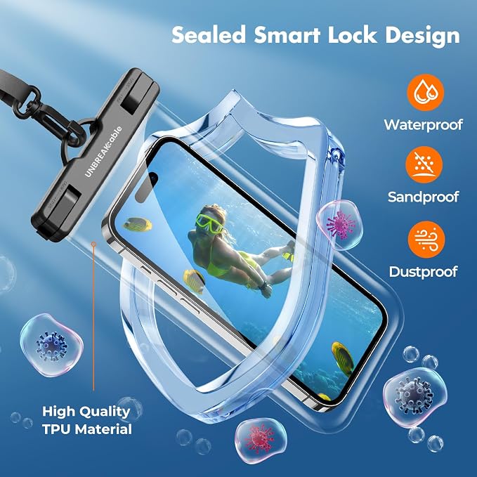 UNBREAKcable Waterproof Phone Pouch-2 Pack IPX8 Waterproof Phone Case - Image 6