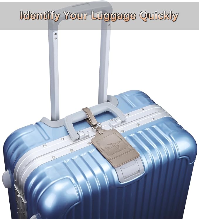 Teskyer Luggage Tags, 3 Pack Premium PU Leather Luggage Tags Privacy Protection - Image 8