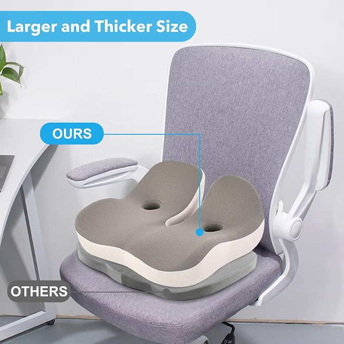 Seat Cushion, Office Chair Memory Cushion, Ergonomic Design, Relieve Sciatica - Image 5