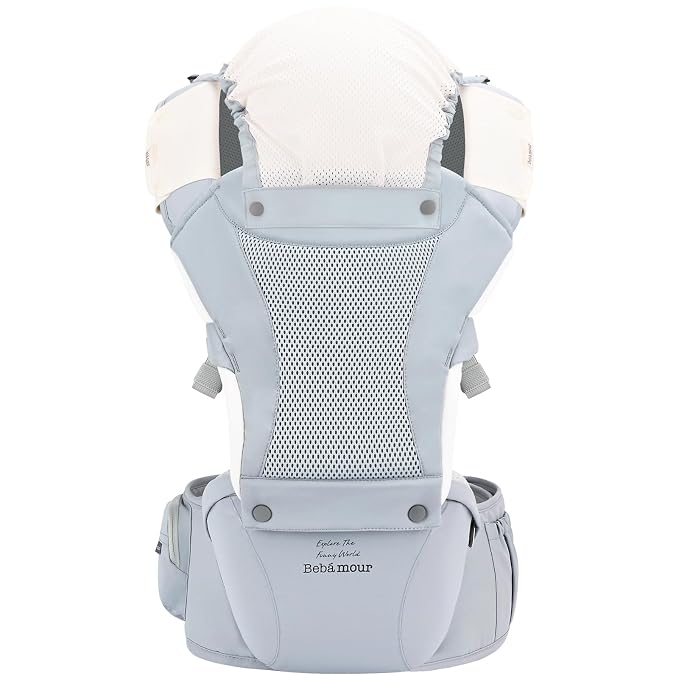 Bebamour Baby Carrier with Hip Seat, All-Position Breathable Mesh Hip Seat & - Image 5