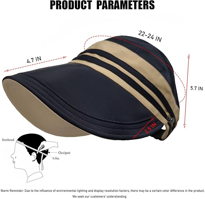 Sun Hats for Womens Wide Brim UV Protection Fishing Hats Packable Reversible - Image 6