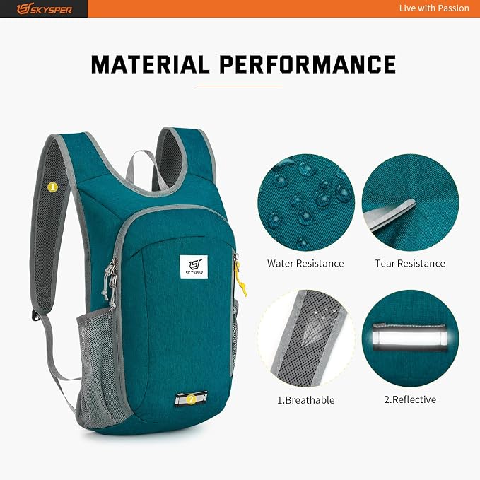 SKYSPER Small Daypack 10L Hiking Backpack Packable Lightweight Travel Day Pack - Image 5