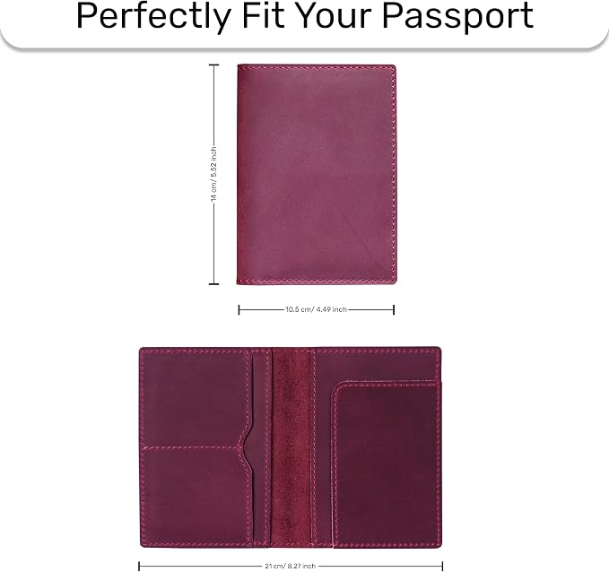 HIFA Leather Passport Holder, Handmade Passport Cover - Image 6