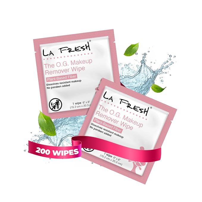 La Fresh Makeup Removal Facial Cleansing Wipes, Waterproof, Skin Care Travel by LAFresh