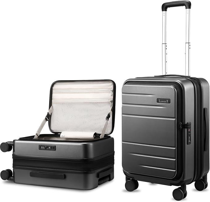 Carry On Luggage Top Opening, FLT Expandable Polycarbonate Hard Shell Suitcase by LuggeXLUGGAGE
