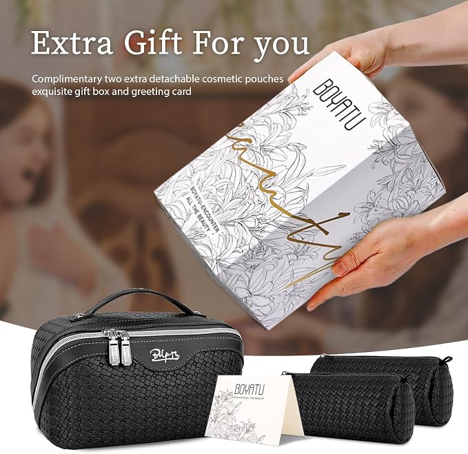 BOYATU Travel Makeup Bags for Women: 3-Set Large Capacity Make up Bags - Image 7