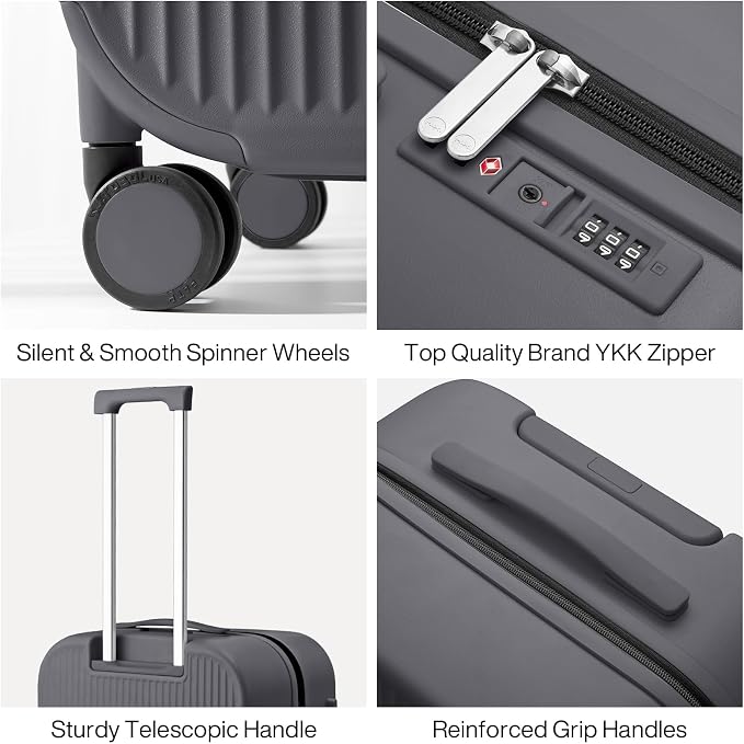 mixi 20 Inch Carry On Luggage PC Hardside Suitcases - Image 4