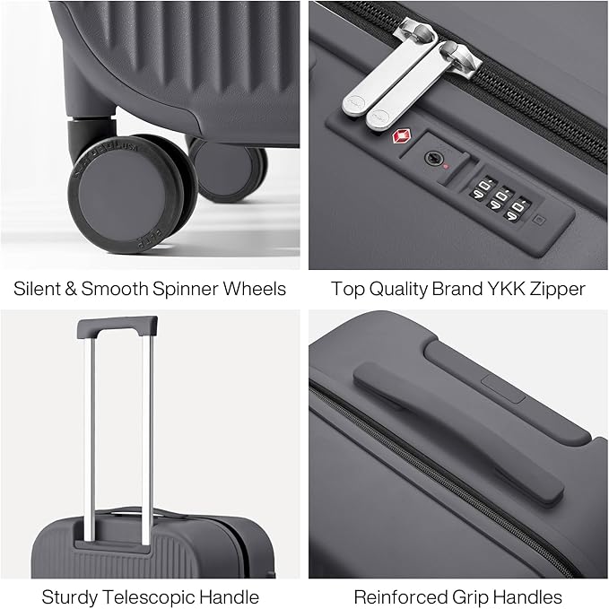 mixi 26 Inch Large Checked Luggage PC Hardshell Suitcases - Image 4