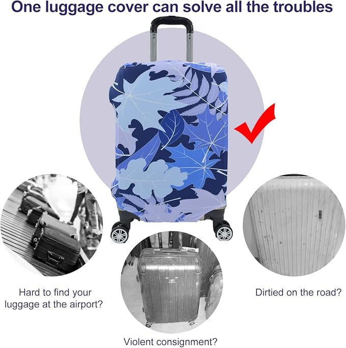 Travel Luggage Cover, Suitcase Protector Bag Fits 26-28 Inch Luggage Bluemaple - Image 4