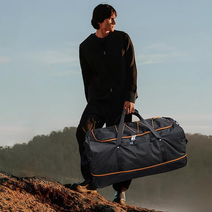 Vomgomfom 32" Soft-Sided Foldable Wheeled Travel Duffel Bag, Expandable 110L to - Image 8