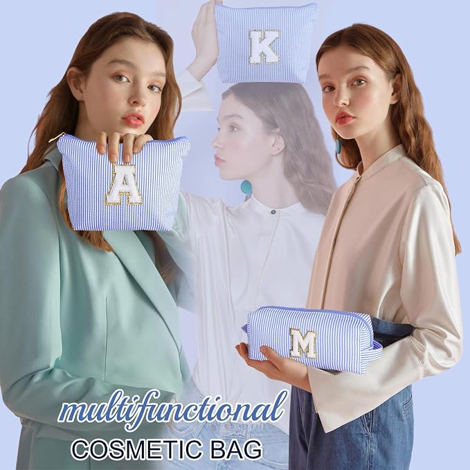 YOOLIFE Personalized Gifts for Women, Initial Make Up Bag Cosmetic Bag Makeup - Image 2