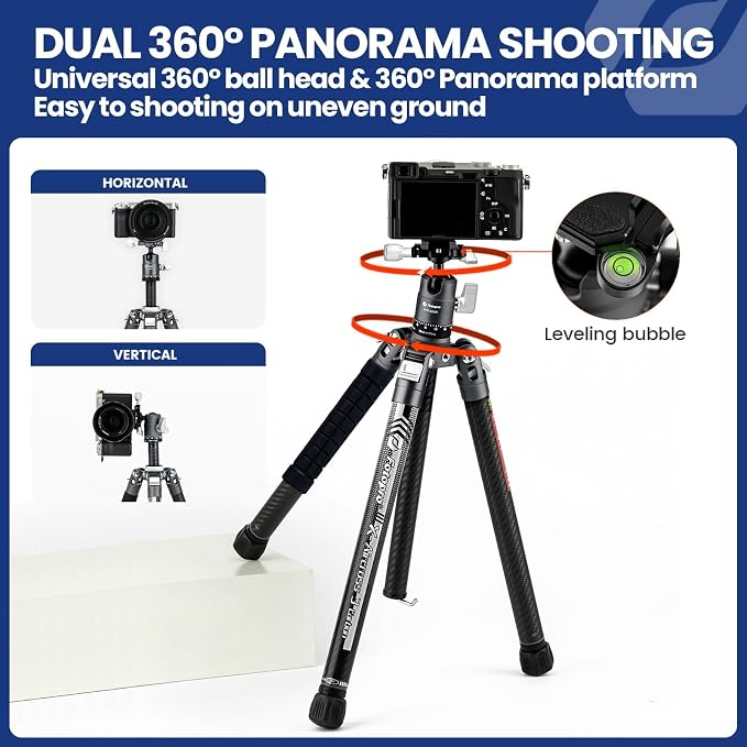 Fotopro 62 Inch Carbon Fiber Tripod - Image 4