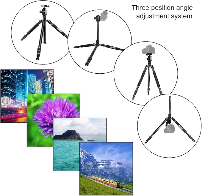 ZOMEI Z688 Travel Camera Tripod Aluminum Alloy Portable Monopod - Image 7
