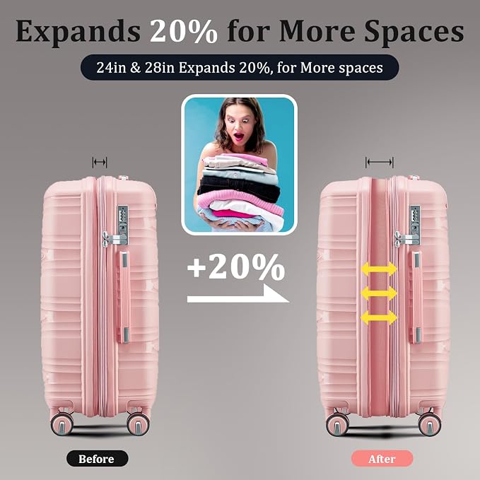 4-Piece Expandable Hardshell Luggage Set - Image 3