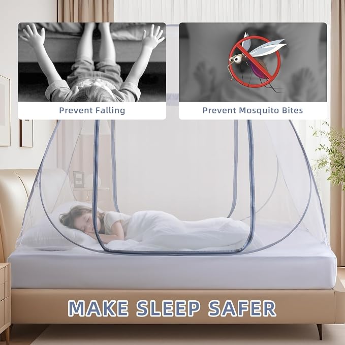 Pop-Up Mosquito Net Tent for Bed, Portable Folding Design Outdoor Camping Bed - Image 4