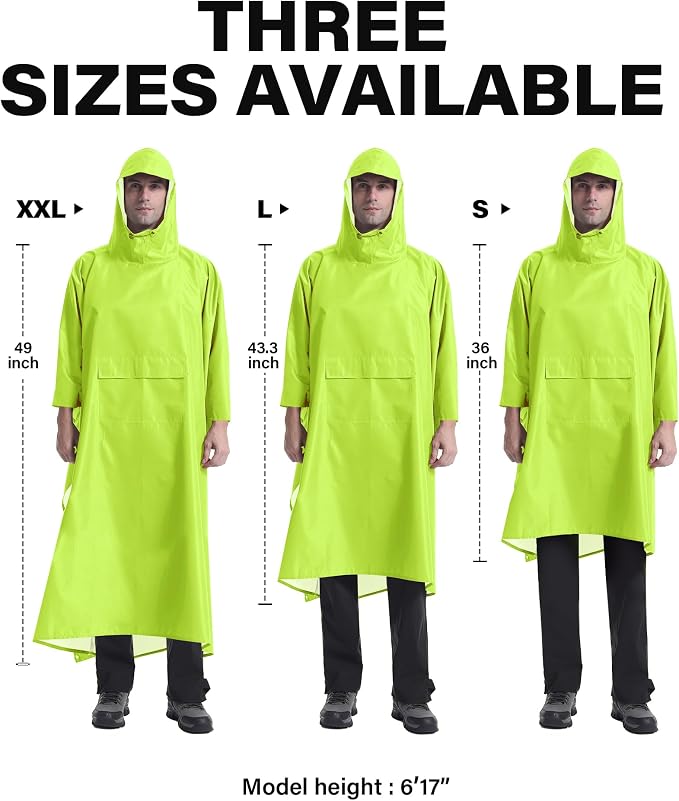 iCreek Hooded Rain Poncho with Pocket Waterproof Lightweight Unisex Raincoat - Image 6