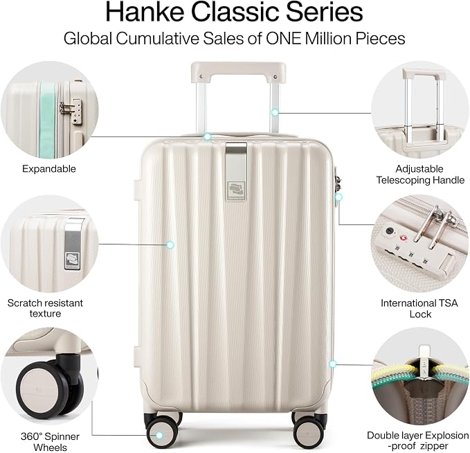 Hanke Expandable Hard Shell Luggage Sets 2 piece Carry On Luggage - Image 5