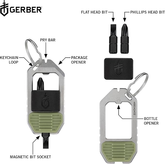 Gerber Gear Driver Keychain 5-in-1 Multitool, Clips to Pocket or Keychain - Image 2