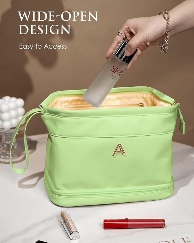 Ladies Trip Gift Ideas, Initial Large Makeup Bag, Bride To Be Gifts, Double - Image 4