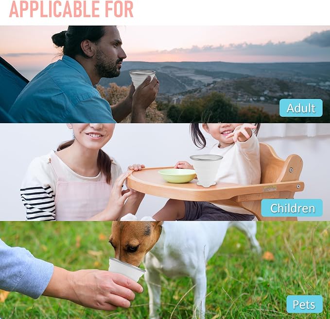 JBER Silicone Collapsible Travel Cup, 4 Pack Silicone Folding Camping Cup - Image 7