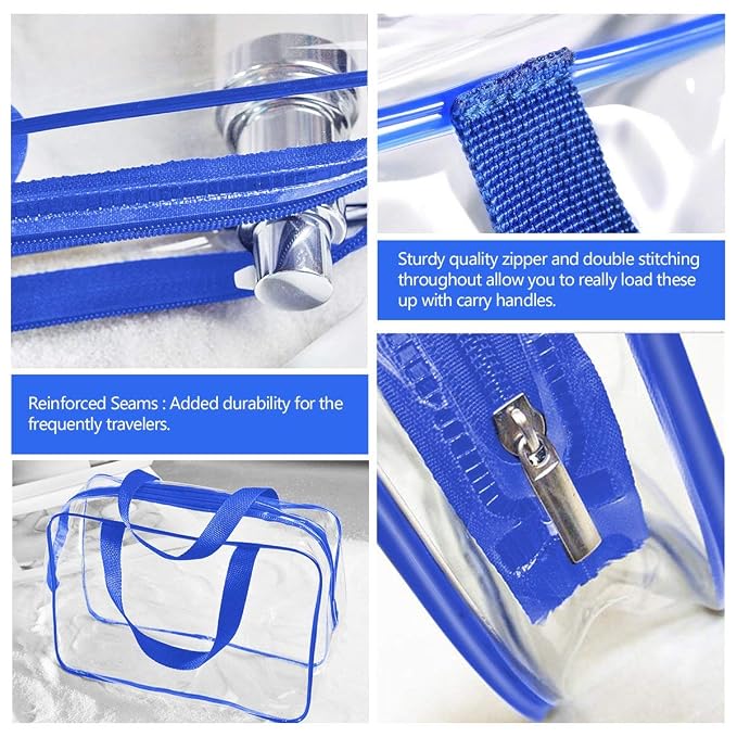 2Pcs Crystal Clear PVC Travel Toiletry Bag Kit - Image 3