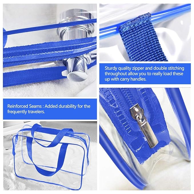 6Pcs Crystal Clear PVC Travel Toiletry Bag Kit - Image 4