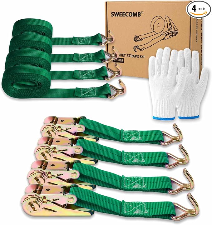 Ratchet Straps, 1 Inch x 16.4 Feet by Sweecomb