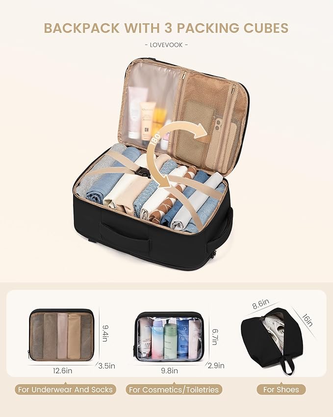 LOVEVOOK Travel Backpack for Women & Men, 50L Large Carry On Backpack Airline - Image 4