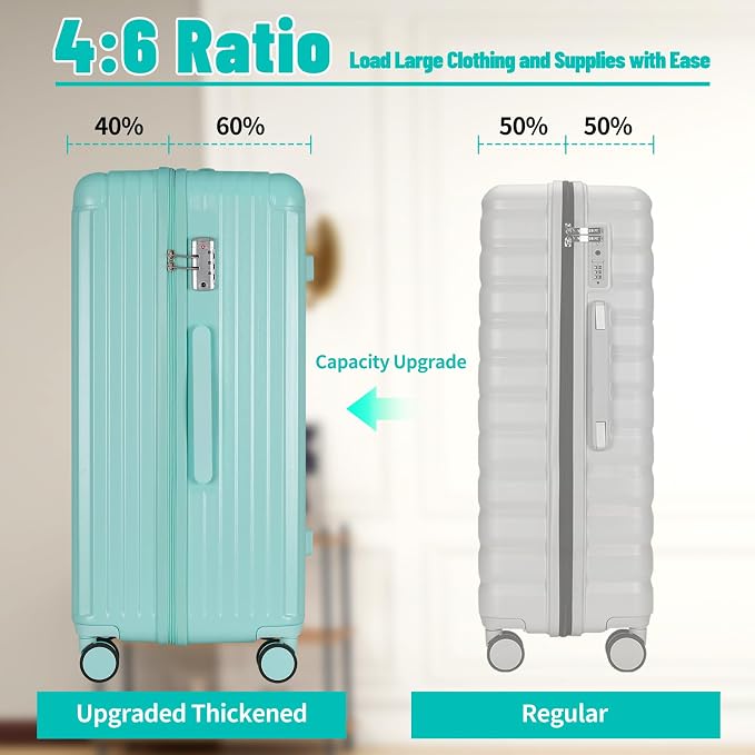 Carry-on 20 Inch and 28 Inch Square Thickened ABS+PC Hard Shell luggage - Image 3