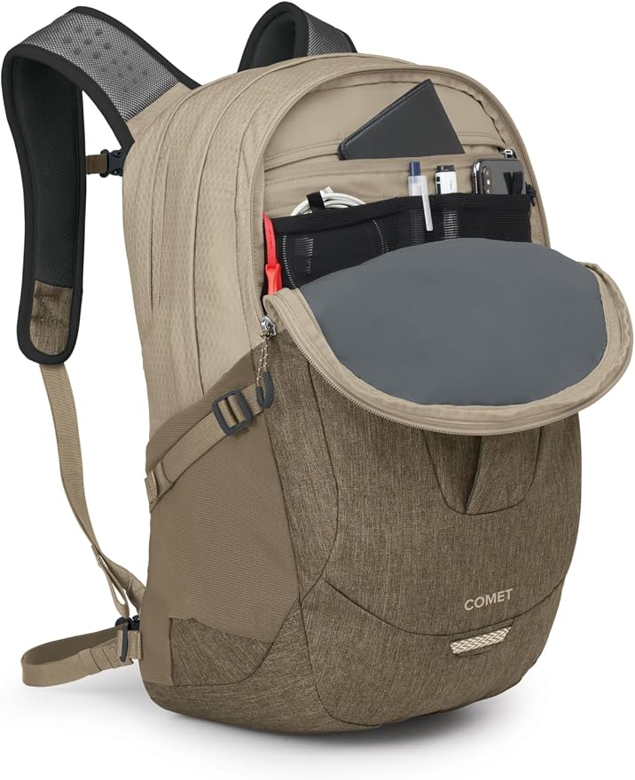 Osprey Comet Laptop Backpack, Alpaca Tan/Latte Brown Heather - Image 7