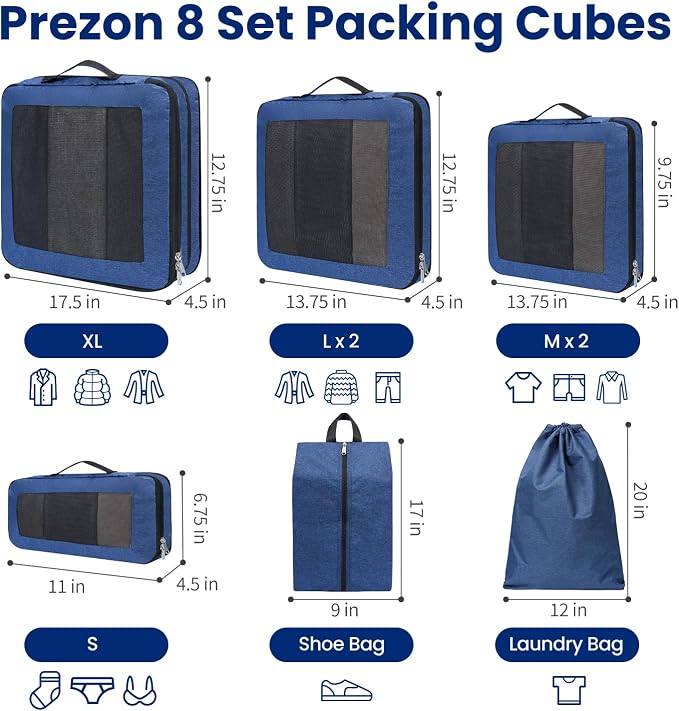 8 Set/6 Set/4 Set Compression Packing Cubes - Image 3